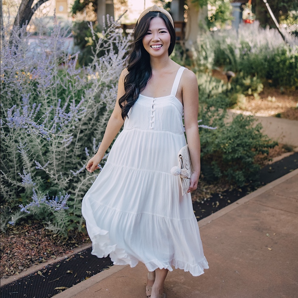 White midi dress
